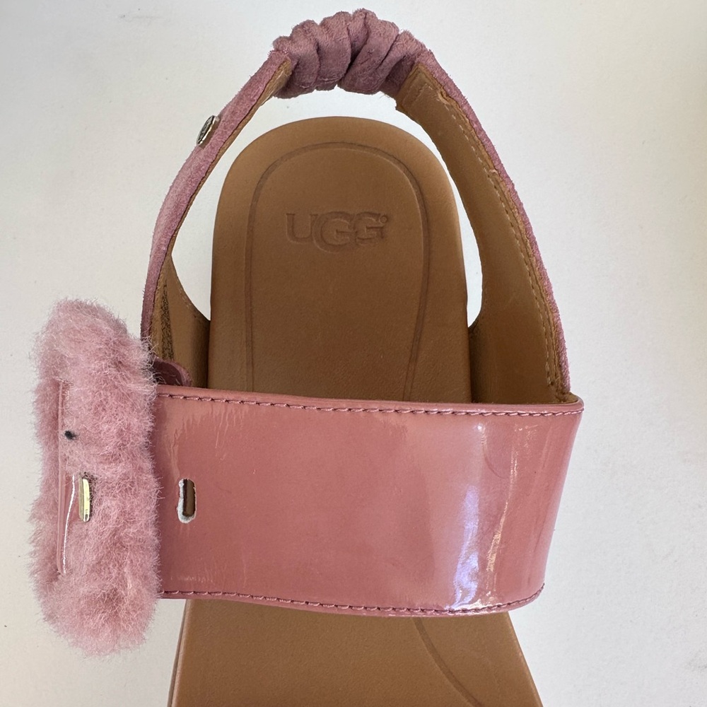 Ugg Australia Le Fluff Chella Slingback Sandals light Pink Size 7 - Picture 10 of 12